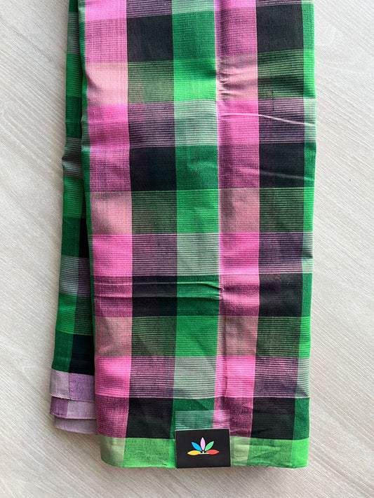 Madras Checks Handloom Mangalagiri Cotton Saree - 32143