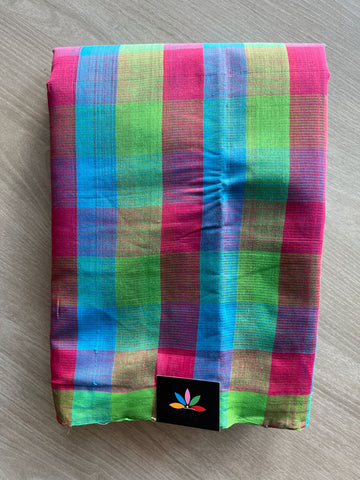 Madras Checks Handloom Mangalagiri Cotton Saree - 32145
