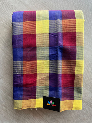 Madras Checks Handloom Mangalagiri Cotton Saree - 32146