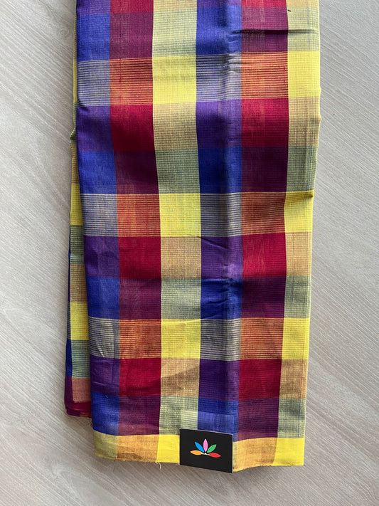 Madras Checks Handloom Mangalagiri Cotton Saree - 32146