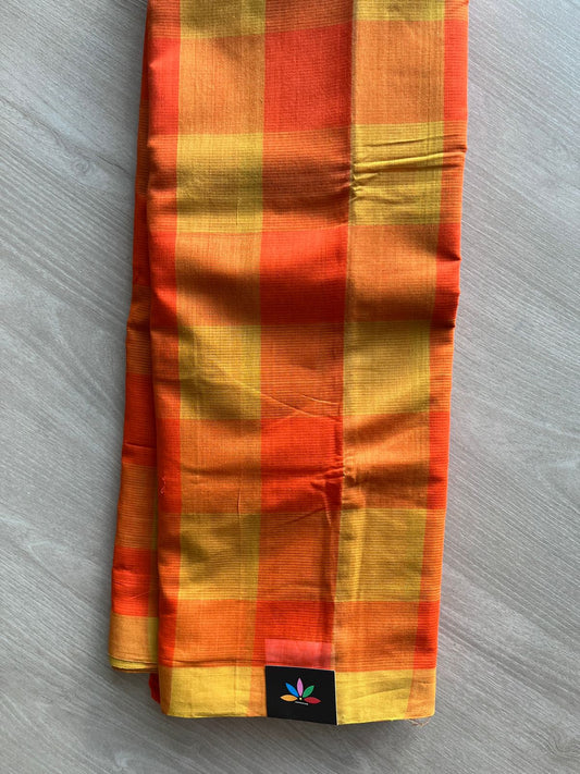 Madras Checks Handloom Mangalagiri Cotton Saree - 32147