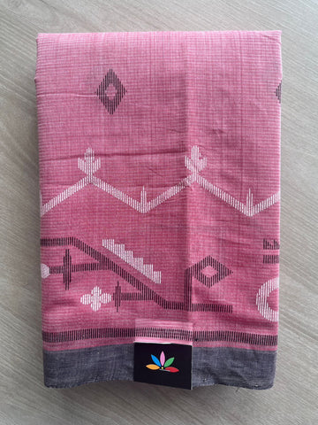 Dhakai Jamdani Design Printed Handloom Mangalgiri Cotton Saree - 32151