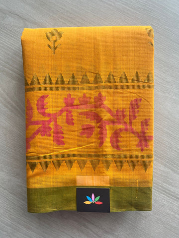 Dhakai Jamdani Design Printed Handloom Mangalgiri Cotton Saree - 32158