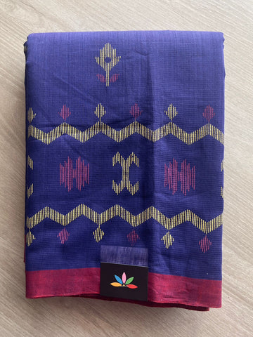 Dhakai Jamdani Design Printed Handloom Mangalgiri Cotton Saree - 32159