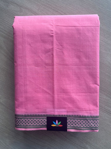 Persian Pink Thread Border Handloom Mangalagiri Cotton Saree - 32166