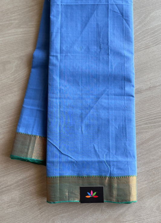 Handwoven Mangalagiri Cotton Nizam Border Saree-8181