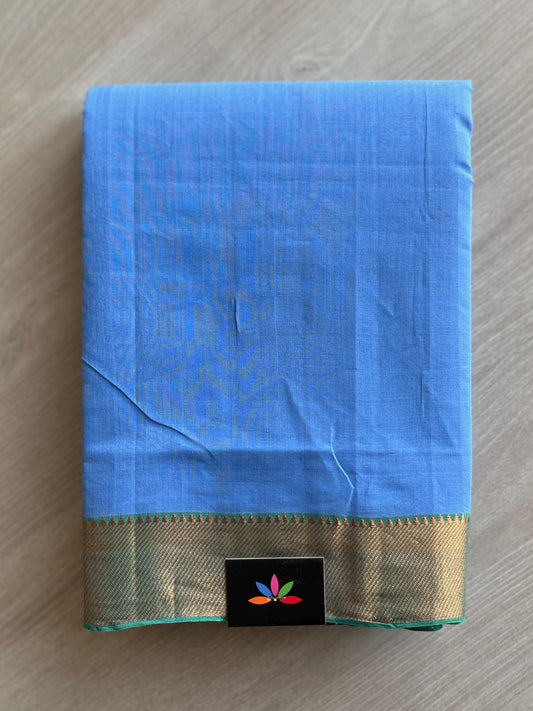 Handwoven Mangalagiri Cotton Nizam Border Saree-8181