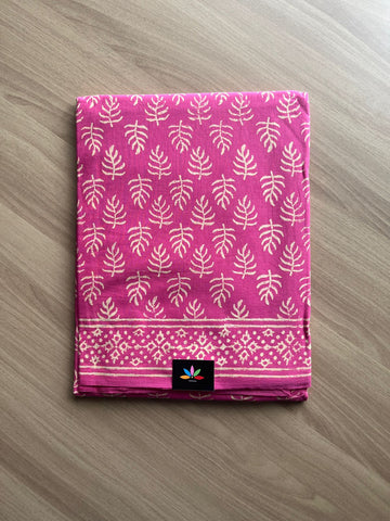 Hand Block Printed Fine Mul Cotton Saree -14240