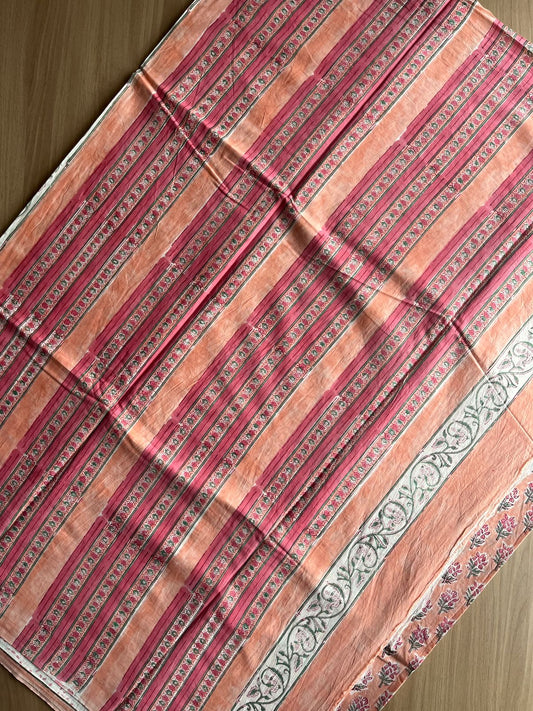 Hand Block Printed Fine Mul Cotton Saree -14253