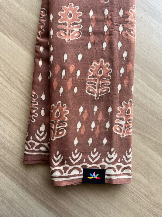 Handblock Printed Mul Cotton Saree -19219-16221