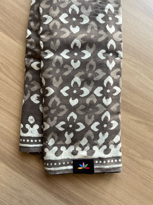 Handblock Printed Mul Cotton Saree -19228-16230