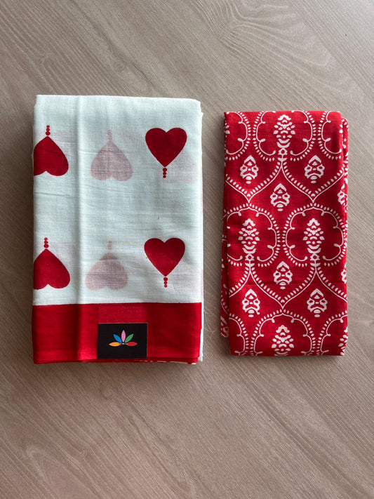 Screen Printed Mul Cotton Saree-24206-24210