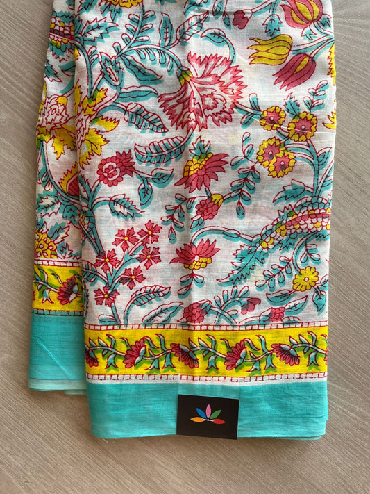 Screen Printed Mul Cotton Saree-24221-24225