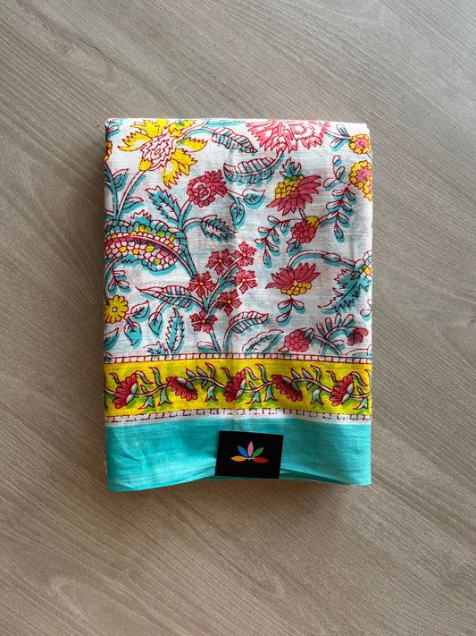 Screen Printed Mul Cotton Saree-24221-24225