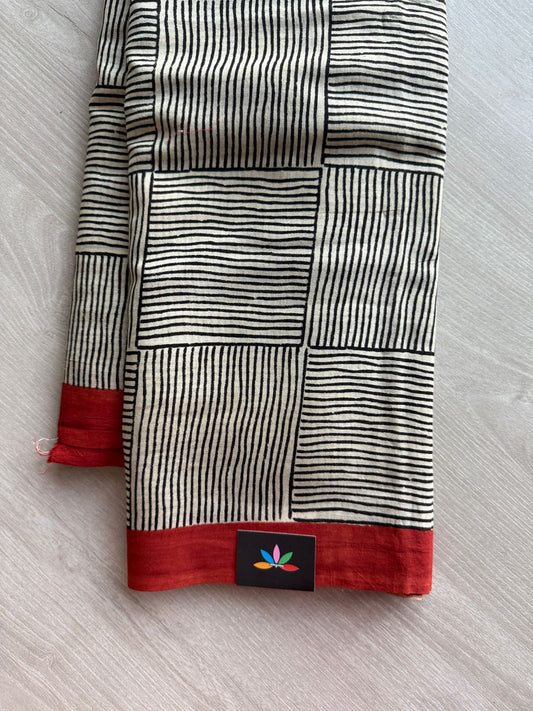 Handblock Printed Mul Cotton Saree -24284-24285