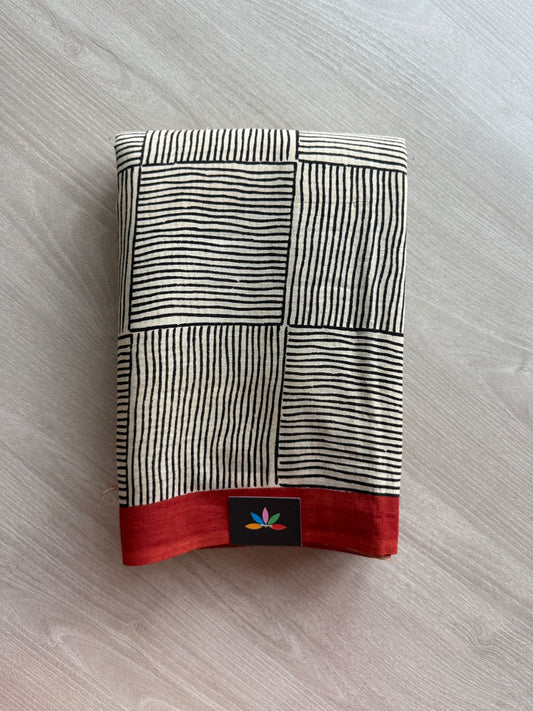 Handblock Printed Mul Cotton Saree -24284-24285