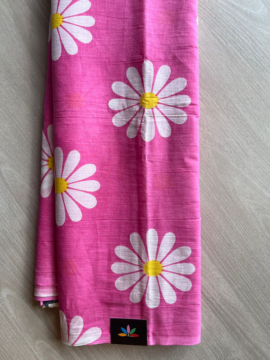 Screen  Printed Mul Cotton Saree- 28083
