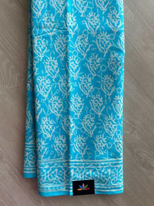 Handblock Printed Mul Cotton Saree -29867-29868