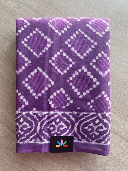 Handblock Printed Mul Cotton Saree -29879-29880