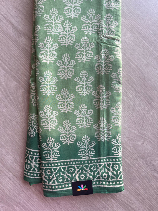 Handblock Printed Mul Cotton Saree -29883-29884