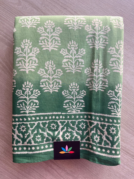 Handblock Printed Mul Cotton Saree -29883-29884