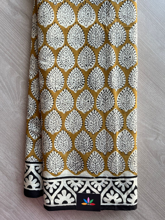 Handblock Printed Mul Cotton Saree -29889-29890