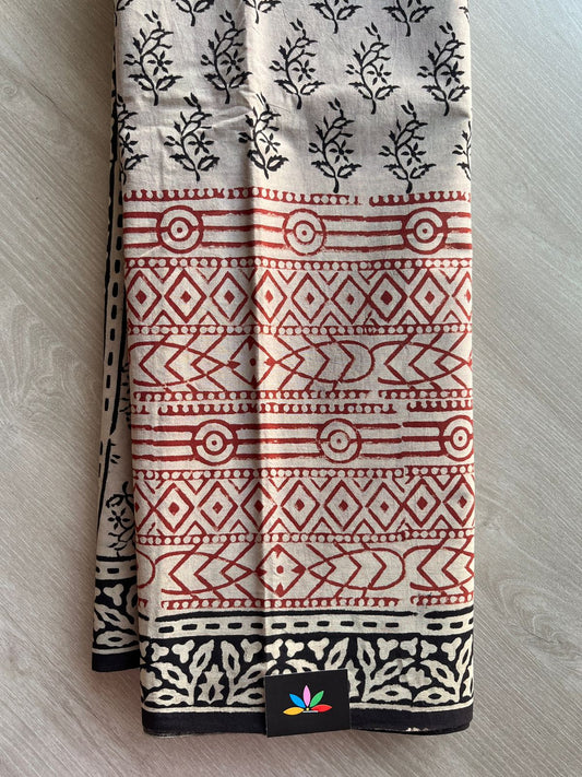 Handblock Printed Mul Cotton Saree -29891-29892