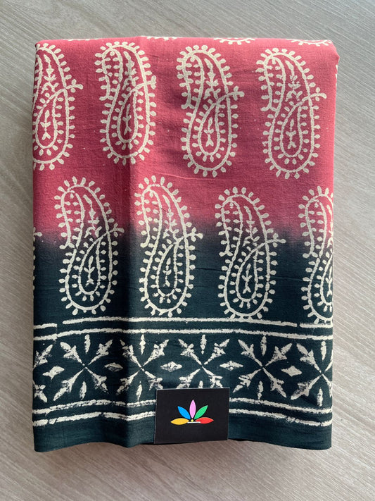Handblock Printed Mul Cotton Saree -29895-29896