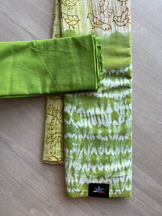 Handblock Printed Mul Cotton Saree- 23878-23879