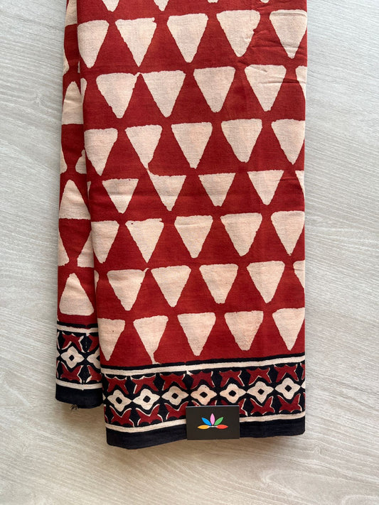 Handblock Printed Mul Cotton Saree- 23882-23883