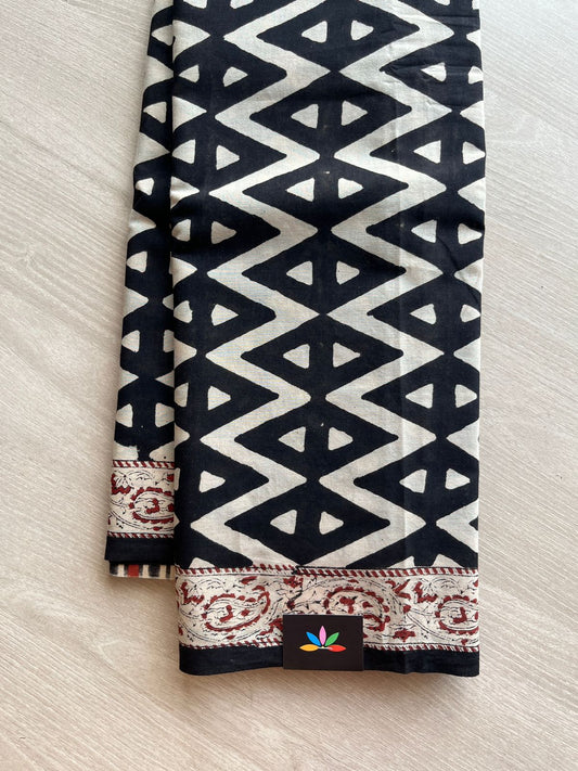 Handblock Printed Mul Cotton Saree- 23886-23887