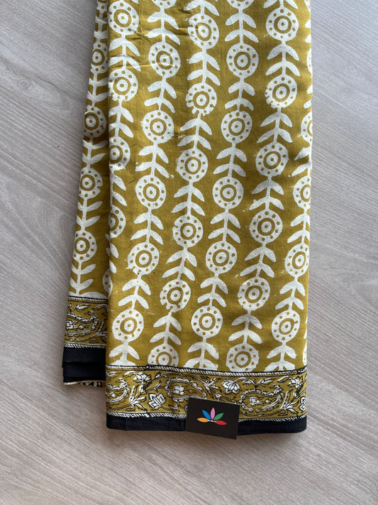 Handblock Printed Mul Cotton Saree- 23900-23901