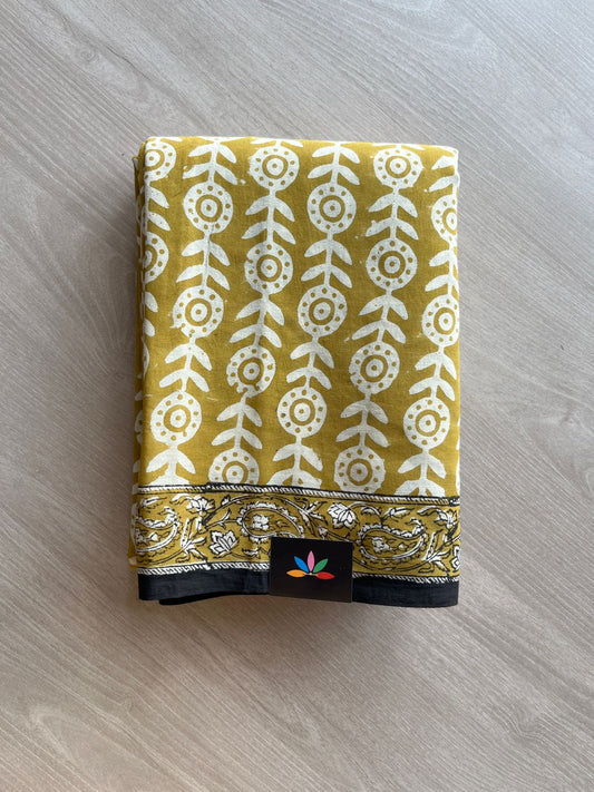 Handblock Printed Mul Cotton Saree- 23900-23901