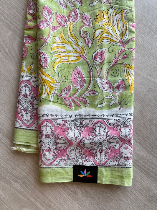 Handblock Printed Mul Cotton Saree-23902-23903