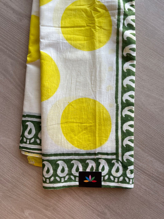 Handblock Printed Mul Cotton Saree- 23904-23905,23934