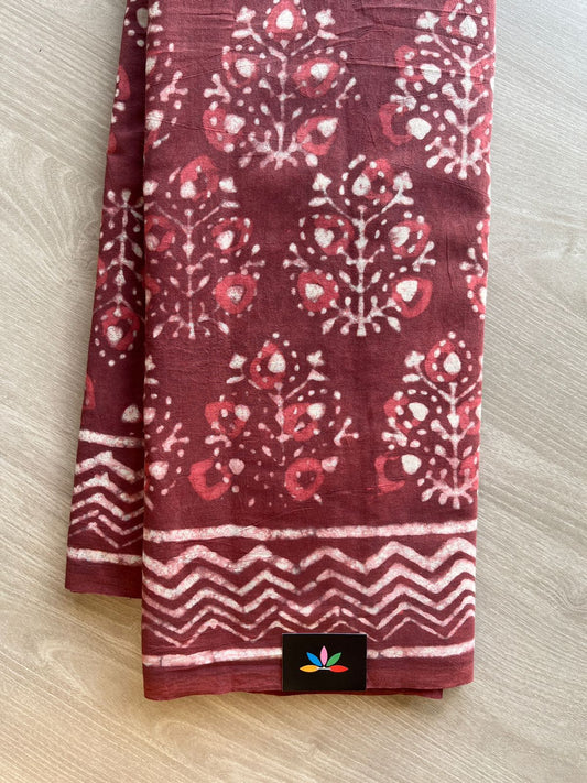 Handblock Printed Mul Cotton Saree-23906-23907