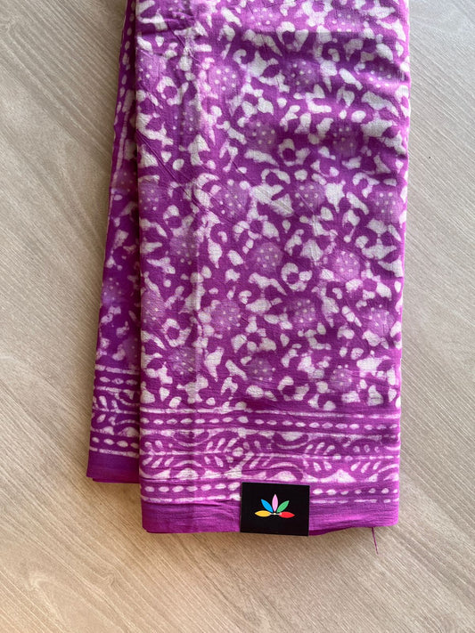 Handblock Printed Mul Cotton Saree-23908-23909