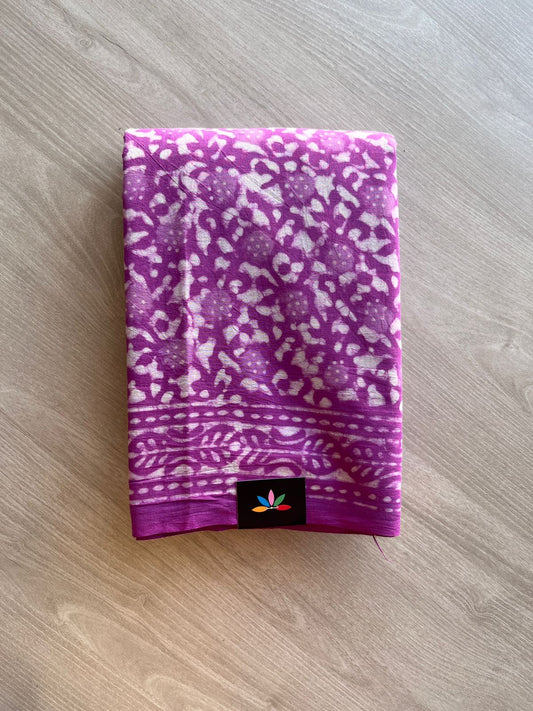 Handblock Printed Mul Cotton Saree-23908-23909