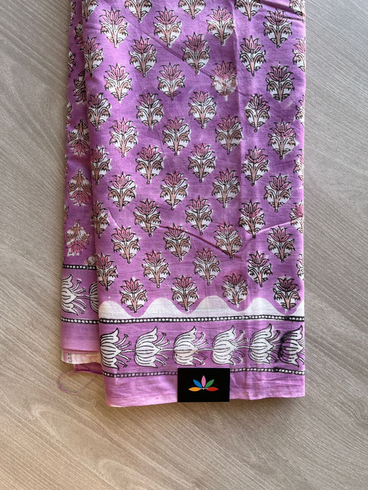 Handblock Printed Mul Cotton Saree-23916-23917