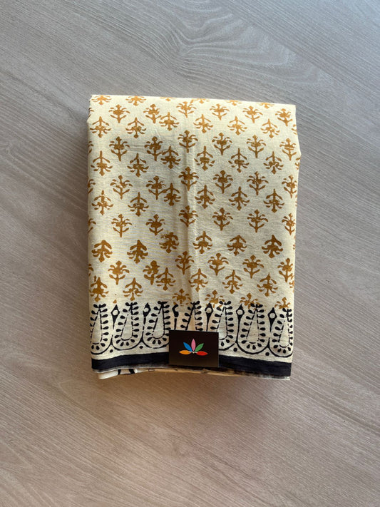 Handblock Printed Mul Cotton Saree-23918-23919
