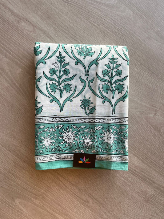 Handblock Printed Mul Cotton Saree-23926-23927