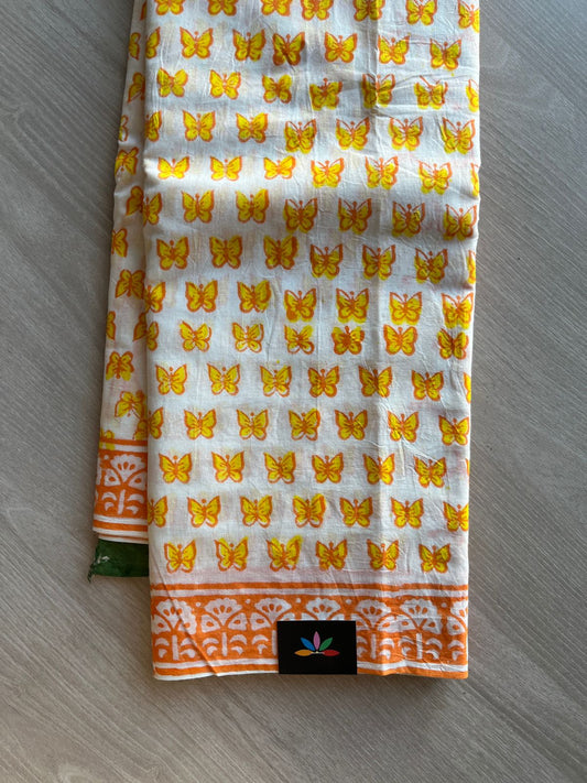 Handblock Printed Mul Cotton Saree-23941-23943