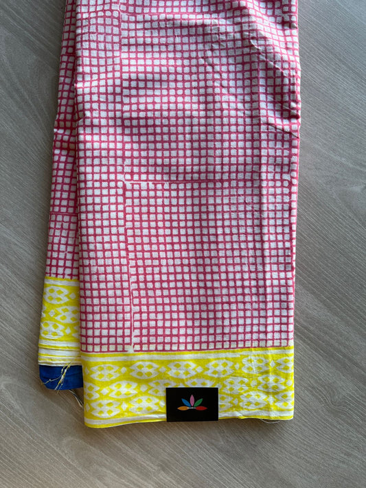 Handblock Printed Mul Cotton Saree-23944-23946