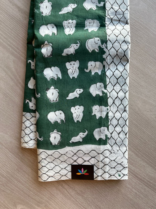 Handblock Printed Mul Cotton Saree-23950-23952
