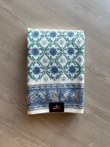 Handblock Printed Mul Cotton Saree-23956