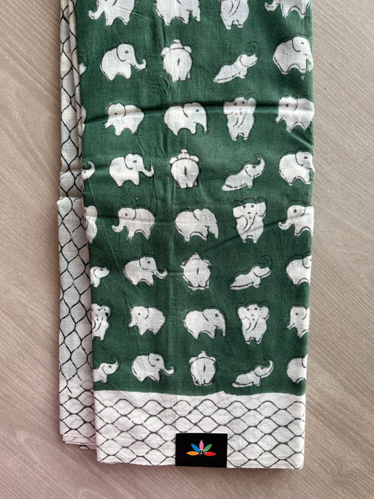 Handblock Printed Mul Cotton Saree-23950-23952