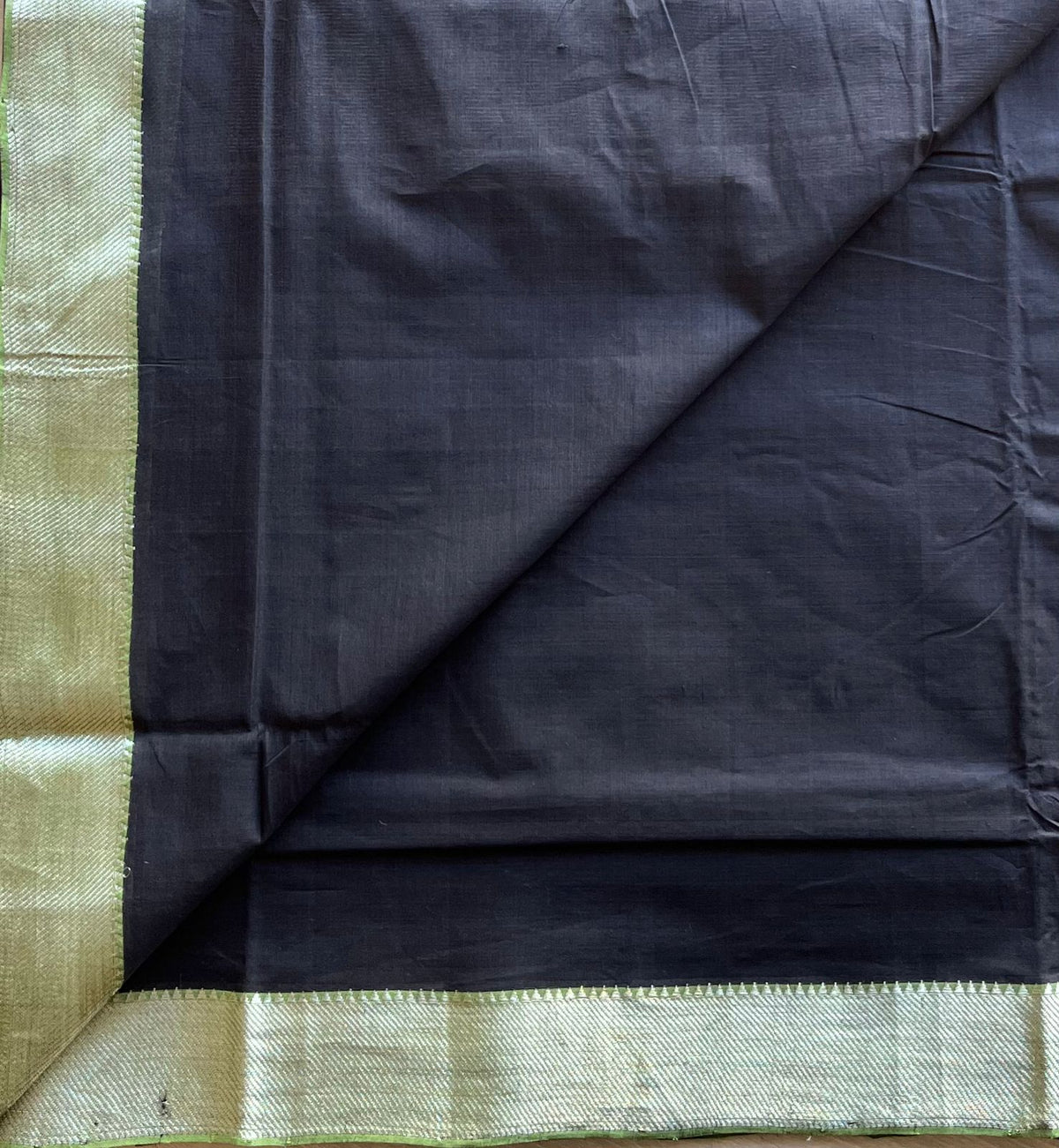 10657 Black Handloom Mangalagiri Nizam Border Saree-10657 – FABK