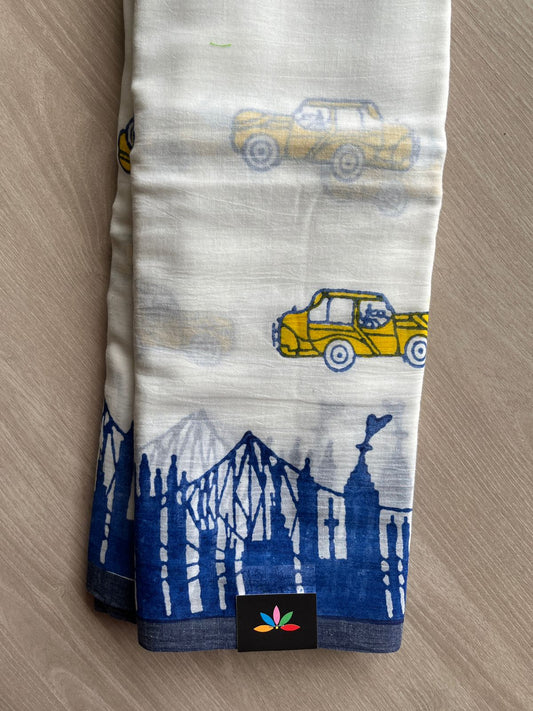 Printed Mul Cotton Saree (Without blouse)-31037