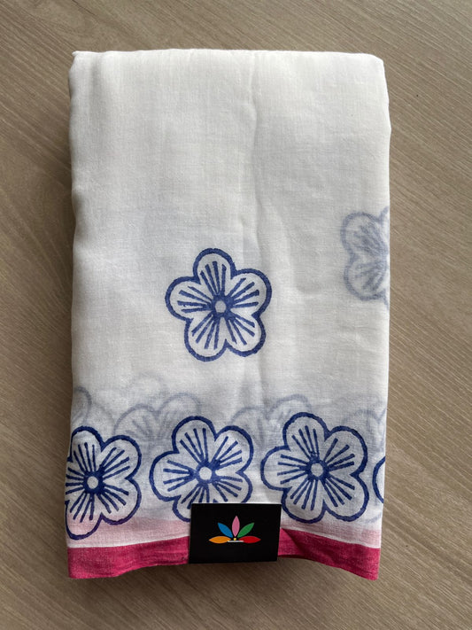 Printed Mul Cotton Saree (Without blouse)-31041