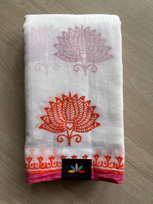 Printed Mul Cotton Saree (Without blouse)-31042